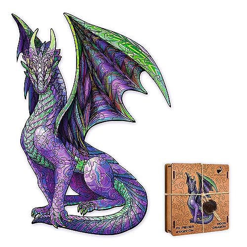 ACTIVE PUZZLES - Drachen und Dinosaurier Puzzles | Kinder, Jugendliche & Erwachsene | Holzpuzzles, Lasergeschnitten, Nachhaltig und Umweltfreundlich, Hochwertige Verarbeitung (Mondrache) von ACTIVE PUZZLES