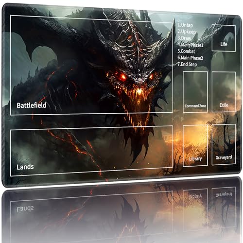 ACWDMKH MTG Spielmatten für Magic The Gathering-Spielmatte, Spielmatte für MTG TCG, 61 x 35,6 cm, Brettspiel, Kartenspiel, Sammelkartenspiel, Spielmatte mit Zonen und Aufbewahrungstasche, Mauspad, von ACWDMKH