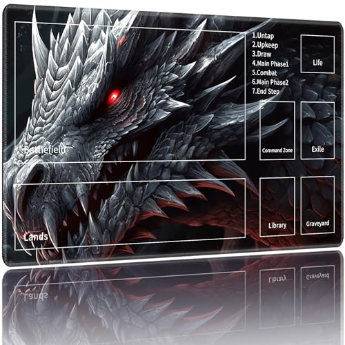 ACWDMKH MTG Spielmatten für Magic The Gathering-Spielmatte, Spielmatte für MTG TCG, 61 x 35,6 cm, Brettspiel, Kartenspiel, Sammelkartenspiel, Spielmatte mit Zonen und Aufbewahrungstasche, Mauspad, von ACWDMKH