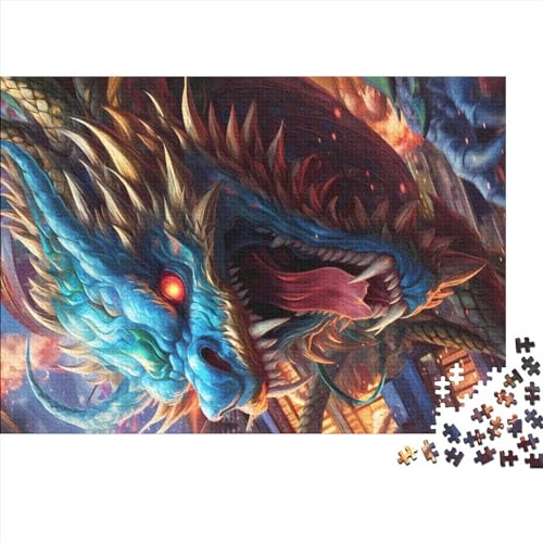 1000 Teile Puzzle für Erwachsene und Teenager, Gaming-Puzzles, wütender Drache, Lernspiele (Größe 75x50 cm) von ADASTE