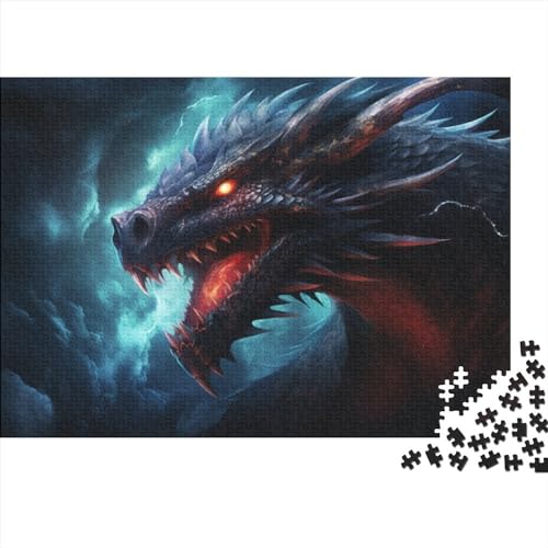 1000-teiliges Puzzle, magischer Fliegender Drache, Puzzle für Erwachsene, Holzpuzzle, Lernspiel für erwachsenes Kind (Größe 75x50 cm) von ADASTE