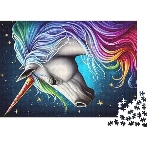 Einhorn-Regenbogen-Puzzle mit 1000 Teilen für Erwachsene | Holzpuzzle für Kinder | Tolle Geschenkpuzzles für Erwachsene | Familienspiel (Größe 75x50cm) von ADASTE