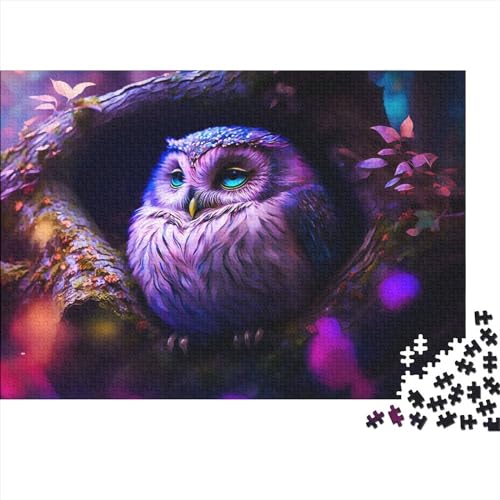 Puzzles 1000 Teile Tier Eule Vogel Puzzle Jungen und Mädchen Schwierigkeitsgrad Puzzle Holzpuzzle Lernspielzeug Spiele 75x50cm von ADASTE