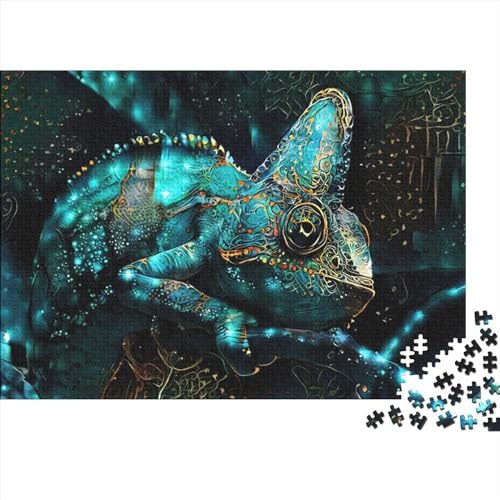 Puzzles 1000 Teile Tiere Chamäleons Puzzle Jungen und Mädchen Schwierigkeitsgrad Puzzle Holzpuzzle Lernspielzeug Spiele 75x50cm von ADASTE