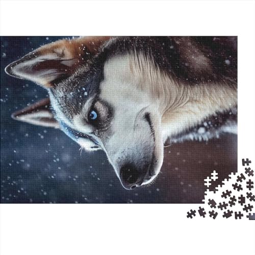 Puzzles für Erwachsene, 1000-teilige Puzzles für Erwachsene, Husky-Hund, kreative rechteckige Puzzles, Holzpuzzle, Puzzle (Größe 75x50 cm) von ADASTE