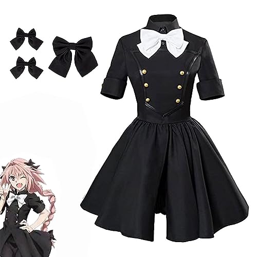 ADAira Anime Astolfo Cosplay Kostüm Kleid Uniform Halloween Outfit Komplettes Set,XXL-Black von ADAira