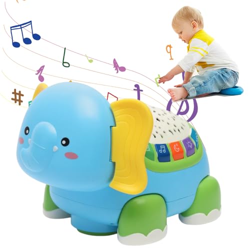 ADDLIVE Baby Spielzeug Ab 3 6 9 Monate, Krabbel Babyspielzeug 1 2 3 Jahr Mit Musik Und Projektor, Leuchtender Elefant Spielzeug Ab 1 Jahr, Lernspielzeug Spielzeug Mit Musik & Licht Für Kleinkinder 1-3 von ADDLIVE