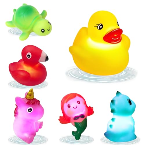 ADDLIVE Badespielzeug Baby LED, 6 Stück Leuchtendes Badespielzeug Baby ab 1 Jahr, Badewannenspielzeug Lichter, Sensorik Spielzeug BabyLeuchtet, Wasserspielzeug Badewanne Geschenke für Kinder ADDLIVE Badespielzeug Baby LED, 6 Stück Leuchtendes Badespielzeug Baby ab 1 Jahr, Badewannenspielzeug Lichter, Sensorik Spielzeug BabyLeuchtet, Wasserspielzeug Badewanne Geschenke für Kinder von ADDLIVE