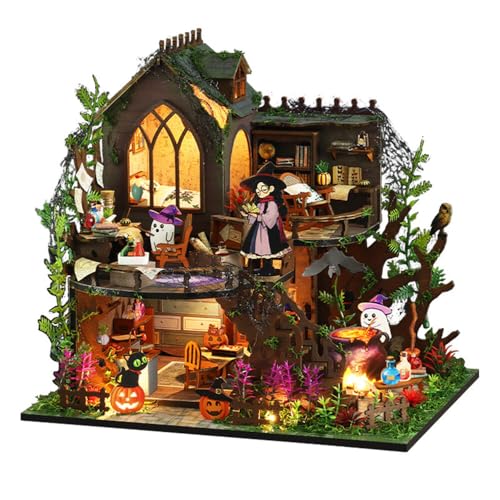 ADDLIVE Book Nook Kit, Miniatur Haus Selber Bauen, DIY Puppenhaus Kit Miniatur 3D, Miniature House Kit mit Möbeln, LED Leuchten, Staubschutzhülle für Dekoration, Geschenken (Zauberhaus) von ADDLIVE