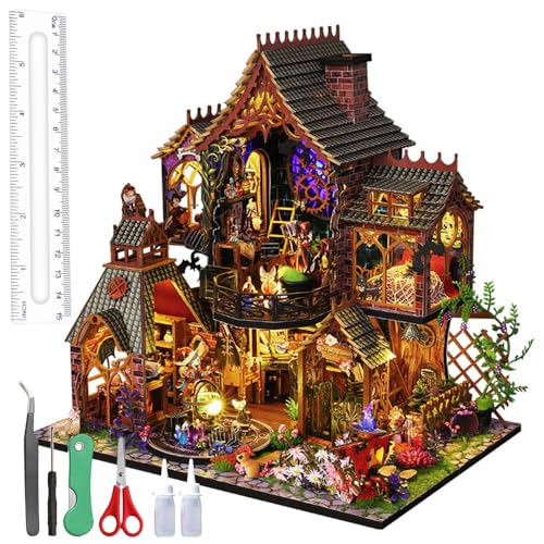 ADDLIVE DIY Miniatur Bausatz Haus, Miniatur Haus, Miniatur Haus Selber Bauen Mit Möbeln, für EIN Kleines Haus, Puppenhaus Bausätze für Erwachsene, Kinder(Magic City) von ADDLIVE