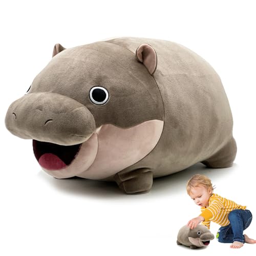 ADDLIVE Moo Deng Plüsch, 22 X 12cm Moo Deng Plush Toy, Moo Dengs Plüschtier, Moo Deng Hippo Plush, Süßes Zwergnilpferd Plüschtier für Fans, Fashionable Throw Pillows for Home Sofa Bedroom Decoration von ADDLIVE