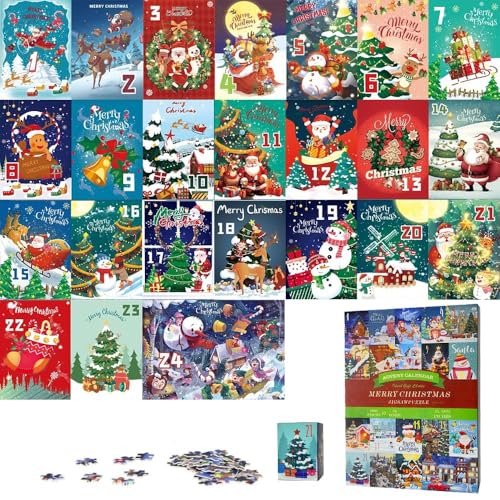 ADDLIVE Puzzle Adventskalender 2024, Weihnachts Adventskalender Puzzle,Adventskalender Puzzle Erwachsene, Puzzle-Countdown-Kalender, 24 Boxen Puzzles für Den Countdown Bis Weihnachten von ADDLIVE