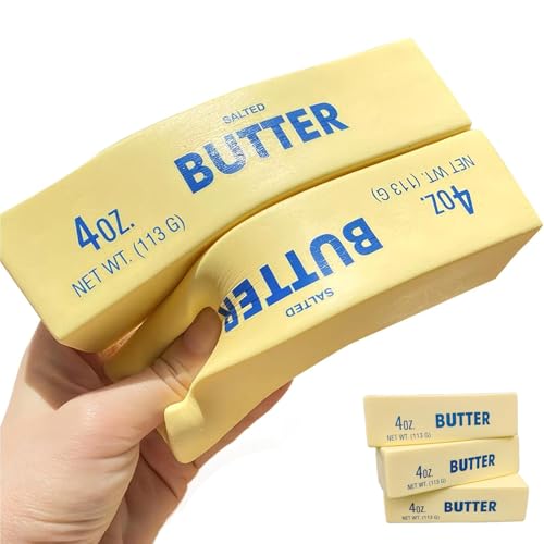 ADFUGE Butter Stick Slow Rising Squishy Toy, Salted Butter Bar Slow Rising Squishy Butter Stick Squishy Toy Slow Rising Squeeze Toy, Butter Squishy Fidget Toy Stress Relief Hand Relax Gift (2pc) von ADFUGE