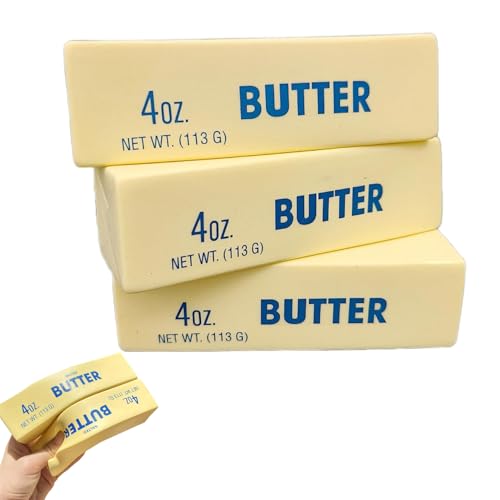 ADFUGE Butter Stick Slow Rising Squishy Toy, Salted Butter Bar Slow Rising Squishy Butter Stick Squishy Toy Slow Rising Squeeze Toy, Butter Squishy Fidget Toy Stress Relief Hand Relax Gift (3pc) von ADFUGE