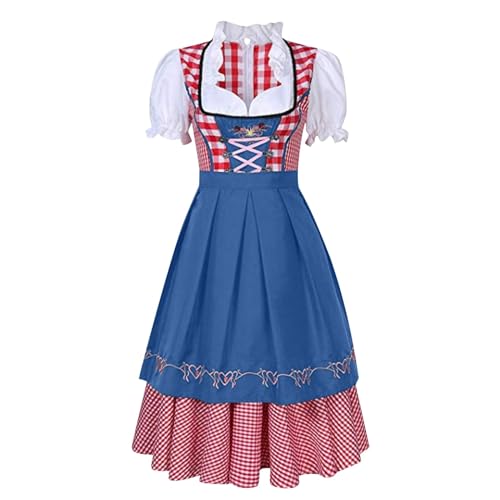 ADMAY Damen Oktoberfest Kostüm Kleid Oktoberfest Traditionelle Volkskostüm Halloween Kleid Karneval Bayerisches Kostüm Party Deutsches Bier Nationaler Stil Bierfest Dienstmädchen Kostüme Fancy Dress von ADMAY