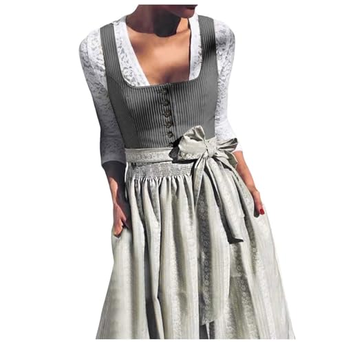 ADMAY Damen Oktoberfest Kostüm Kleid Oktoberfest Traditionelle Volkskostüm Halloween Kleid Karneval Bayerisches Kostüm Party Deutsches Bier Nationaler Stil Bierfest Dienstmädchen Kostüme Fancy Dress von ADMAY