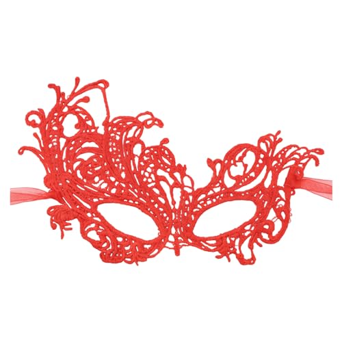 ADMAY Karnevalsmaske Maskenballmaske Weihnachts Cosplay Frauen Make-up Tanz Gesichtsschutz bemalt mit Goldpulver Cornered Half Face Karneval Party Gesichtsschutz Liebe Im 8 (Red #1, One Size) von ADMAY