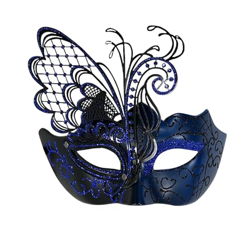 ADMAY Karnevalsmaske Maskenballmaske Weihnachts Cosplay Frauen glänzend vergoldet Party Hochzeit Requisiten Maskerade Mardi Kuschelkissen Mädchen (b-Blue, One Size) von ADMAY