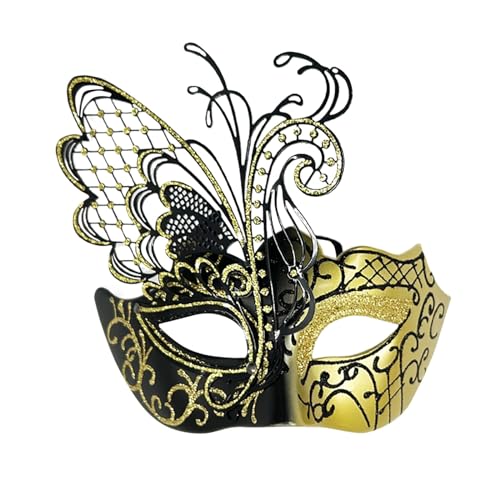 ADMAY Karnevalsmaske Maskenballmaske Weihnachts Cosplay Frauen glänzend vergoldet Party Hochzeit Requisiten Maskerade Mardi Kuschelkissen Mädchen (b-Gold, One Size) von ADMAY