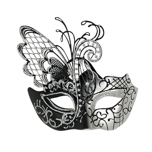 ADMAY Karnevalsmaske Maskenballmaske Weihnachts Cosplay Frauen glänzend vergoldet Party Hochzeit Requisiten Maskerade Mardi Kuschelkissen Mädchen (b-Silver, One Size) von ADMAY