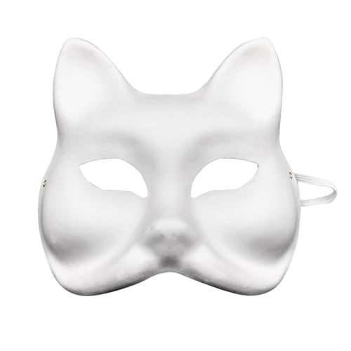 ADMAY Karnevalsmaske Maskenballmaske Weihnachts Cosplay Für Kinder Erwachsene Weiß Tier Handgemalte Gesicht Tier Party Cosplay Kostüm 10PCS Endland (White-A, 18X17.5CM) von ADMAY