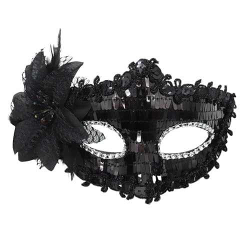 ADMAY Karnevalsmaske Maskenballmaske Weihnachts Cosplay Karneval, Karneval, Kunstfeder, Maskerade, Party, Neuheit, geeignet für Jungen- Mädchenkostüme, Partygeschenke Rostschreck (2-Black, One Size) von ADMAY