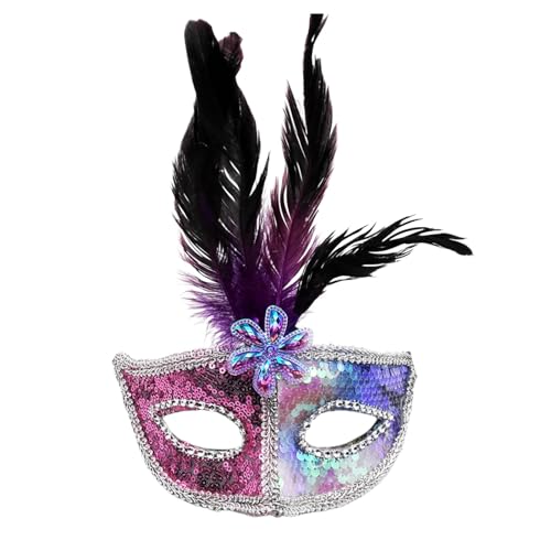 ADMAY Karnevalsmaske Maskenballmaske Weihnachts Cosplay Karneval Faux Feather Masquerade Party Neuheit Geeignet für Jungen- Mädchenkostüme Partygeschenke Rostschreck (One Size) von ADMAY