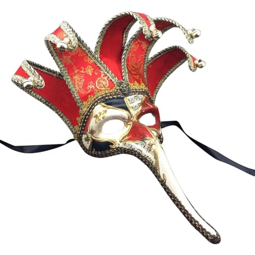 ADMAY Karnevalsmaske Maskenballmaske Weihnachts Cosplay Lady Masquerade Half Face für modische Partytreffen Schwab Rasendünger (Red-1, One Size) von ADMAY