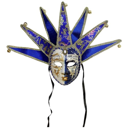 ADMAY Karnevalsmaske Maskenballmaske Weihnachts Cosplay Männer- Frauenkarneval-Vollgesicht mit 7 Punkten Yin-Gesicht auf europäischen amerikanischen Partys Schwab Rasendünger (Blue-2, One Size) von ADMAY