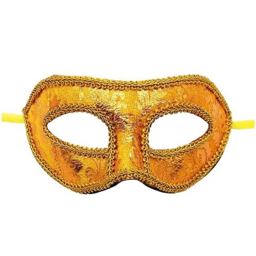 ADMAY Karnevalsmaske Maskenballmaske Weihnachts Cosplay Männer Maskerade Form Mardi Party Form Halbgesichtsform Büromaterial (Gold-C, One Size) von ADMAY