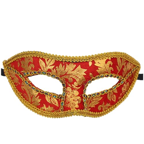 ADMAY Karnevalsmaske Maskenballmaske Weihnachts Cosplay Männer Maskerade Form Mardi Party Form Halbgesichtsform Büromaterial (Red-C, One Size) von ADMAY