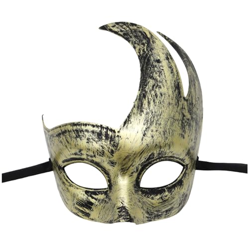 ADMAY Karnevalsmaske Maskenballmaske Weihnachts Cosplay Männer und Frauen Maskerade Vintage antike Form Büromaterial (Gold-H, One Size) von ADMAY