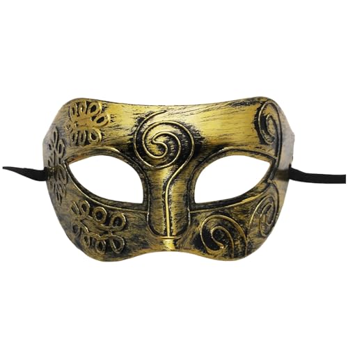 ADMAY Karnevalsmaske Maskenballmaske Weihnachts Cosplay Männer und Frauen Maskerade Vintage antike Form Koffer Klein (e-Gold, One Size) von ADMAY