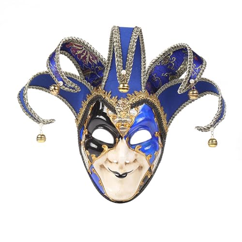 ADMAY Karnevalsmaske Maskenballmaske Weihnachts Cosplay Maskerade für Karnevalsfeiern, altmodische Aufführungen und Veranstaltungen zum Thema Karneval Morgen Adventskalender (Blue-c, One Size) von ADMAY