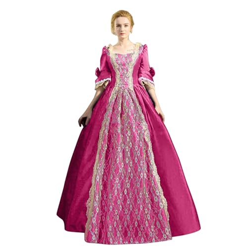 Damen Halloween Palast Kleid Renaissance Regency Cosplay Lange Flare Kleider Kostüme Vintage Mittelalter Swing Langarm Kleid Cocktail Party Prom Thema Gericht Kleid Rock Traditionelle Kleidung Dress von ADMAY