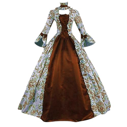 Damen Halloween Palastkleid Renaissance Regency Cosplay Lange Flare Kleider Kostüme Vintage Mittelalterliches Swing Kleid Oktoberfest Cocktail Party Prom Maskerade Hofkleid Rock Traditionelle Kleidung von ADMAY