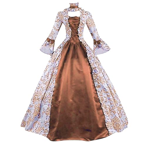 Damen Halloween Palastkleid Renaissance Regency Cosplay Lange Flare Kleider Kostüme Vintage Mittelalterliches Swing Kleid Oktoberfest Cocktail Party Prom Maskerade Hofkleid Rock Traditionelle Kleidung von ADMAY