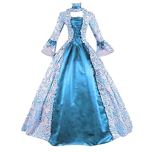 Damen Halloween Palastkleid Renaissance Regency Cosplay Lange Flare Kleider Kostüme Vintage Mittelalterliches Swing Kleid Oktoberfest Cocktail Party Prom Maskerade Hofkleid Rock Traditionelle Kleidung von ADMAY