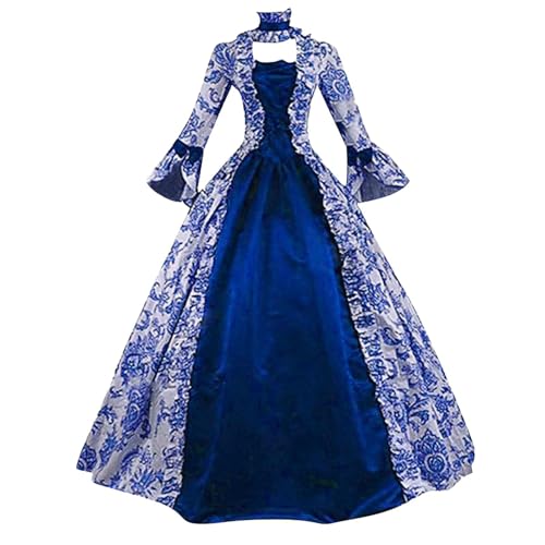 Damen Halloween Palastkleid Renaissance Regency Cosplay Lange Flare Kleider Kostüme Vintage Mittelalterliches Swing Kleid Oktoberfest Cocktail Party Prom Maskerade Hofkleid Rock Traditionelle Kleidung von ADMAY