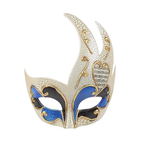 Karnevalsmaske Maskenballmaske Weihnachts Cosplay Flammenlose Flammenform, ideal für Partys, Aufführungen und Maskeraden Adagio 60076 (1-Blue, One Size) von ADMAY