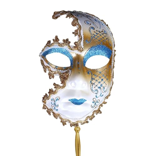 Karnevalsmaske Maskenballmaske Weihnachts Cosplay Halbes Gesicht für Weihnachten, Halloween und Karnevalspartys, elegant und praktisch für alle Gelegenheiten Adagio 60076 (5-GD1, One Size) von ADMAY