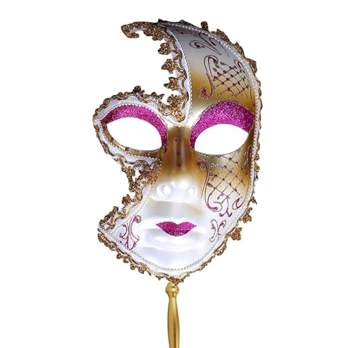 Karnevalsmaske Maskenballmaske Weihnachts Cosplay Halbes Gesicht für Weihnachten, Halloween und Karnevalspartys, elegant und praktisch für alle Gelegenheiten Adagio 60076 (5-GD2, One Size) von ADMAY