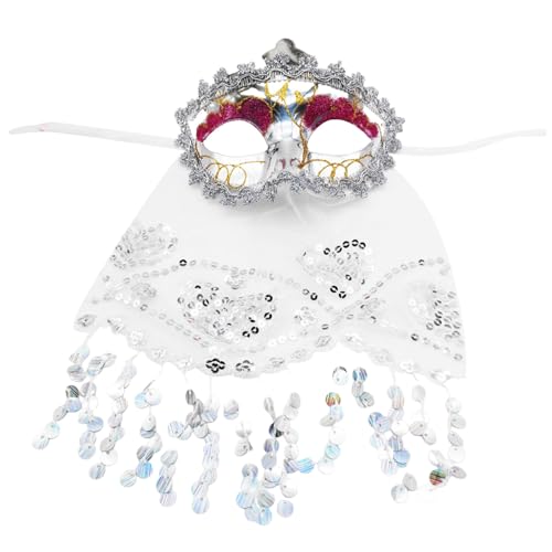 Karnevalsmaske Maskenballmaske Weihnachts Cosplay Karneval, Karneval, künstliche Maskerade, Party, Neuheit, geeignet für Jungen- Mädchenkostüme, Partygeschenke Kuschelkissen (a-Silver, One Size) von ADMAY