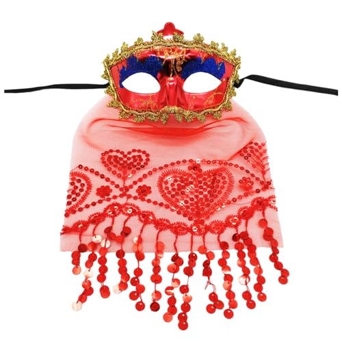 Karnevalsmaske Maskenballmaske Weihnachts Cosplay Karneval, Karneval, künstliche Maskerade, Party, Neuheit, geeignet für Jungen- Mädchenkostüme, Partygeschenke Kuschelkissen Mädchen (a-Red, One Size) von ADMAY