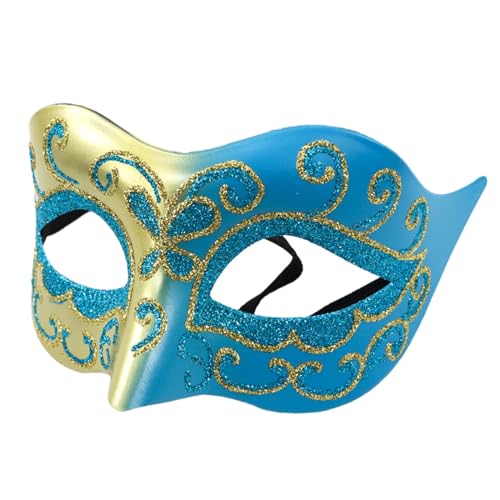 Karnevalsmaske Maskenballmaske Weihnachts Cosplay Mardi für Männer, golden grün, für Party, Frauen, Maskerade, Kostüm, Partyzubehör, kleine Schönheit, Augen bemalt, Goldstaub, halbes (A-b, One Size) von ADMAY