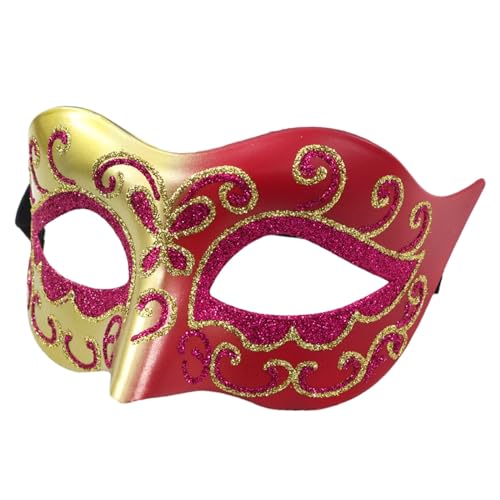 Karnevalsmaske Maskenballmaske Weihnachts Cosplay Mardi für Männer, golden grün, für Party, Frauen, Maskerade, Kostüm, Partyzubehör, kleine Schönheit, Augen bemalt, Goldstaub, halbes (C-b, One Size) von ADMAY