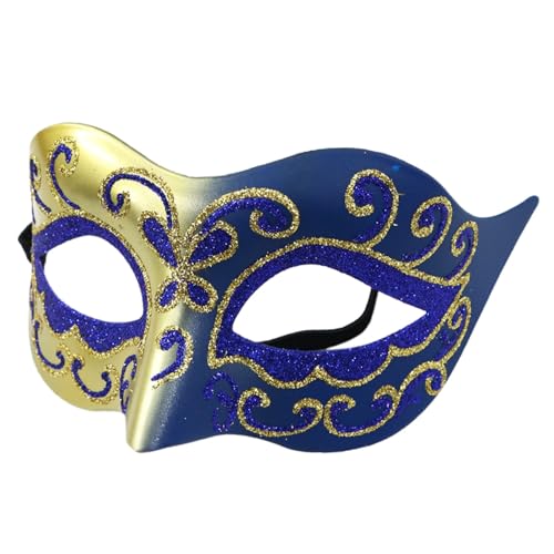 Karnevalsmaske Maskenballmaske Weihnachts Cosplay Mardi für Männer, golden grün, für Party, Frauen, Maskerade, Kostüm, Partyzubehör, kleine Schönheit, Augen bemalt, Goldstaub, halbes (D-b, One Size) von ADMAY