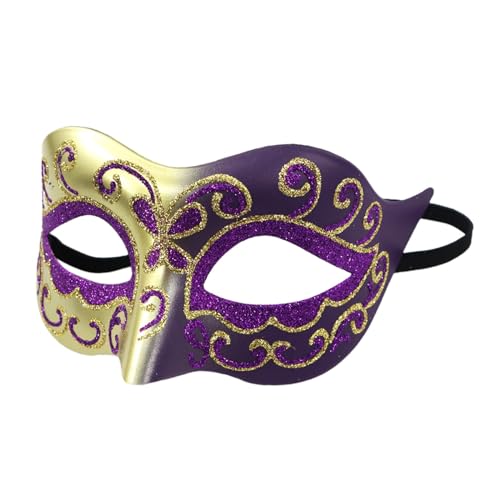 Karnevalsmaske Maskenballmaske Weihnachts Cosplay Mardi für Männer, golden grün, für Party, Frauen, Maskerade, Kostüm, Partyzubehör, kleine Schönheit, Augen bemalt, Goldstaub, halbes (E-b, One Size) von ADMAY