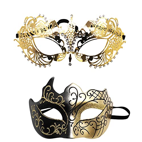 Karnevalsmaske Maskenballmaske Weihnachts Cosplay Paar Gesichtsschutz Metall Gesichtsschutz Halloween Kostüm Gesichtsschutz Karneval Gesichtsschutz Rollenspiel Party Lichter Für (GD3-3, One Size) von ADMAY