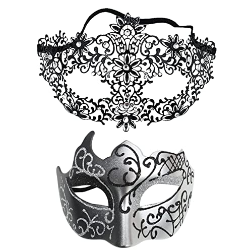 Karnevalsmaske Maskenballmaske Weihnachts Cosplay Paar Gesichtsschutz Metall Gesichtsschutz Halloween Kostüm Gesichtsschutz Karneval Gesichtsschutz Rollenspiel Party Lichter Für (SL1-3, One Size) von ADMAY